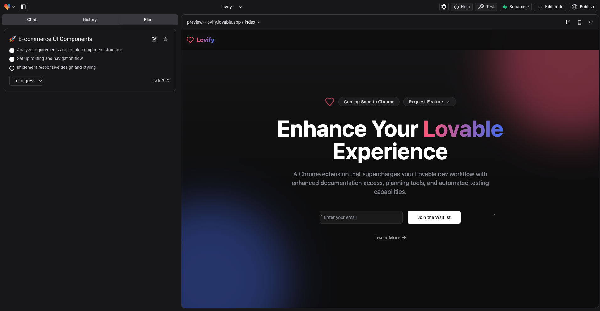 Lovify feature